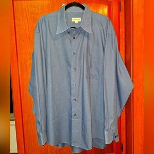 A Pronto Uomo men's 2XL button-down   long sleeve shirt in a steel blue color.